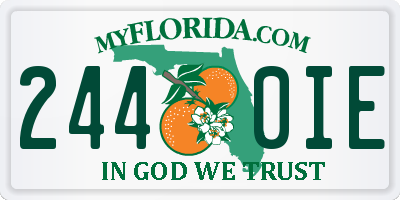 FL license plate 2440IE