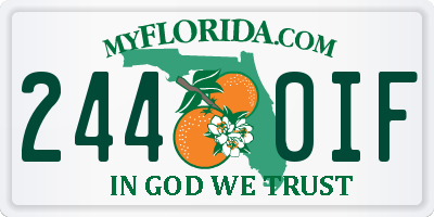 FL license plate 2440IF