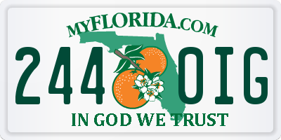 FL license plate 2440IG