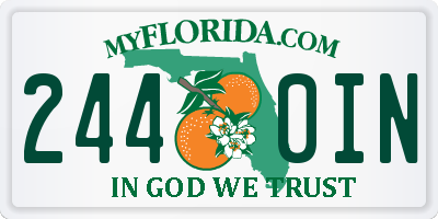 FL license plate 2440IN