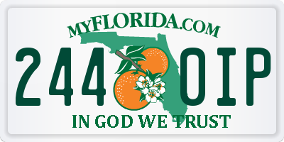 FL license plate 2440IP