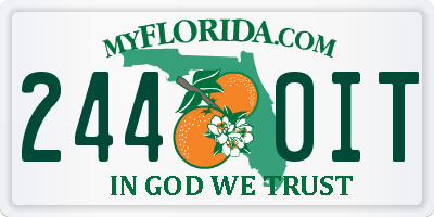 FL license plate 2440IT