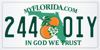FL license plate 2440IY