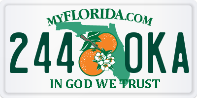 FL license plate 2440KA