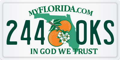 FL license plate 2440KS