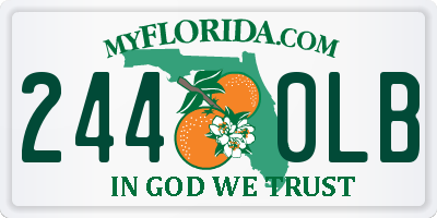 FL license plate 2440LB