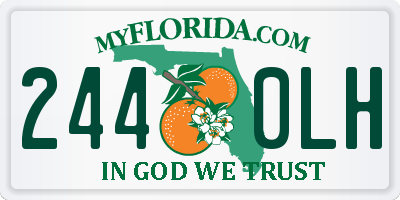 FL license plate 2440LH