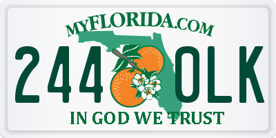FL license plate 2440LK