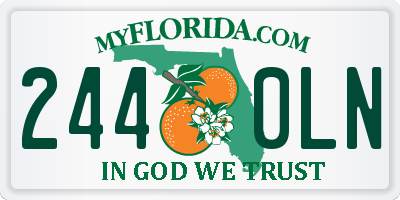FL license plate 2440LN