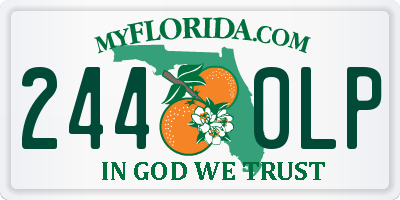 FL license plate 2440LP