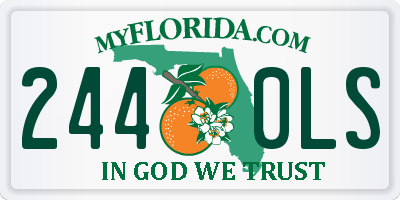 FL license plate 2440LS