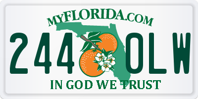 FL license plate 2440LW