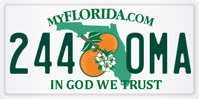 FL license plate 2440MA