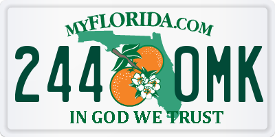 FL license plate 2440MK