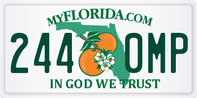 FL license plate 2440MP