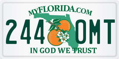 FL license plate 2440MT