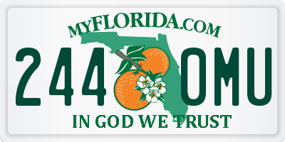 FL license plate 2440MU