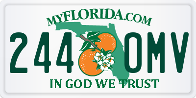 FL license plate 2440MV