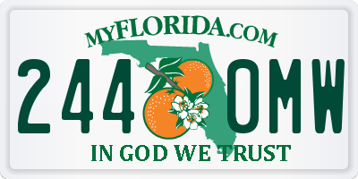 FL license plate 2440MW
