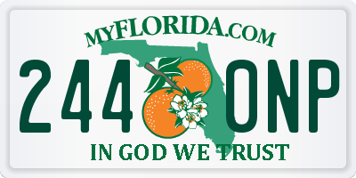 FL license plate 2440NP