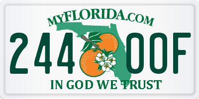 FL license plate 2440OF
