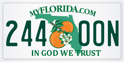 FL license plate 2440ON