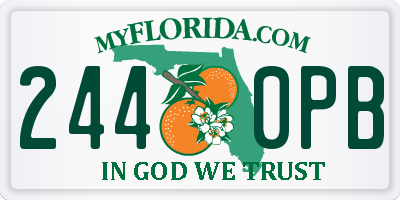 FL license plate 2440PB