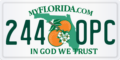 FL license plate 2440PC