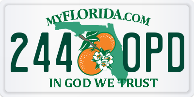 FL license plate 2440PD