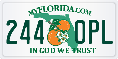 FL license plate 2440PL