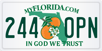 FL license plate 2440PN
