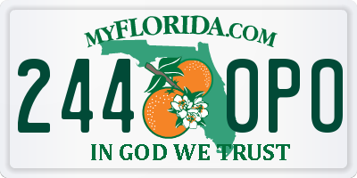 FL license plate 2440PO