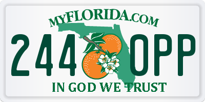 FL license plate 2440PP