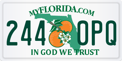 FL license plate 2440PQ