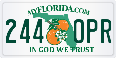 FL license plate 2440PR