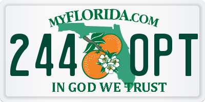 FL license plate 2440PT