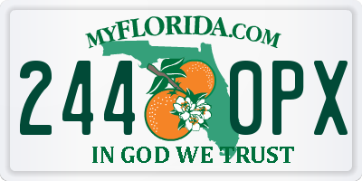 FL license plate 2440PX