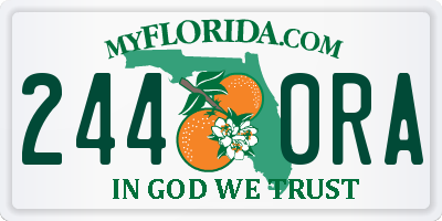FL license plate 2440RA