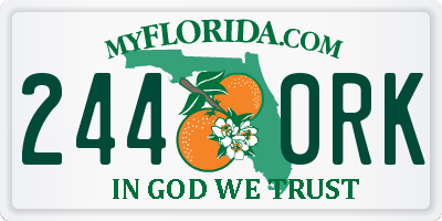 FL license plate 2440RK