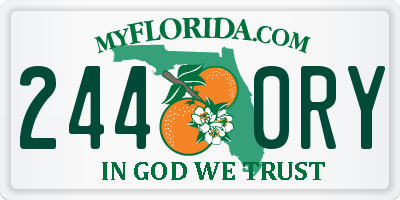 FL license plate 2440RY