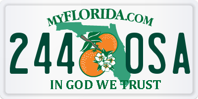 FL license plate 2440SA
