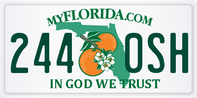 FL license plate 2440SH