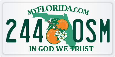 FL license plate 2440SM