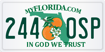 FL license plate 2440SP