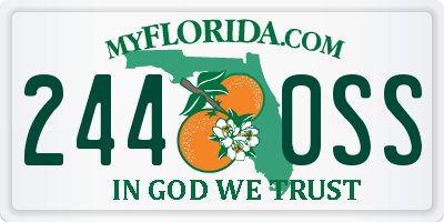 FL license plate 2440SS
