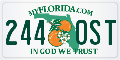 FL license plate 2440ST