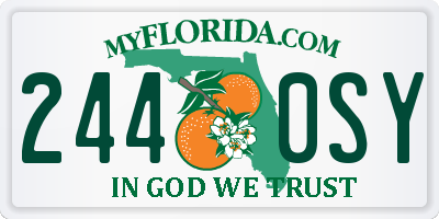 FL license plate 2440SY