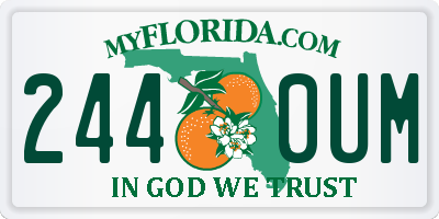 FL license plate 2440UM