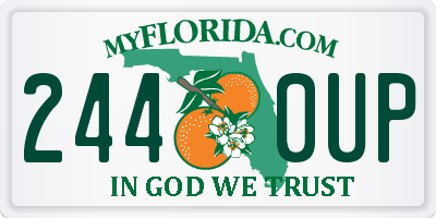 FL license plate 2440UP