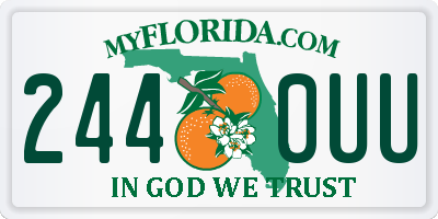 FL license plate 2440UU